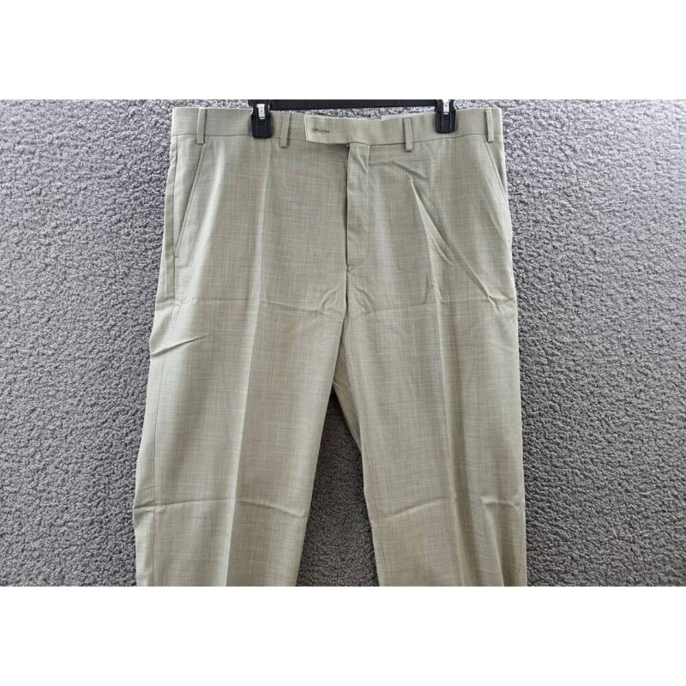 Calvin Klein Slim-Fit Dress Pants Men's 38Wx32L Taupe Solid Zip/Button Closure